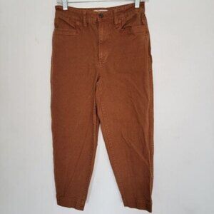 Madewell Wide Leg Crop Canvas Pants Size 26 Camel Brown FREE SHIPPING